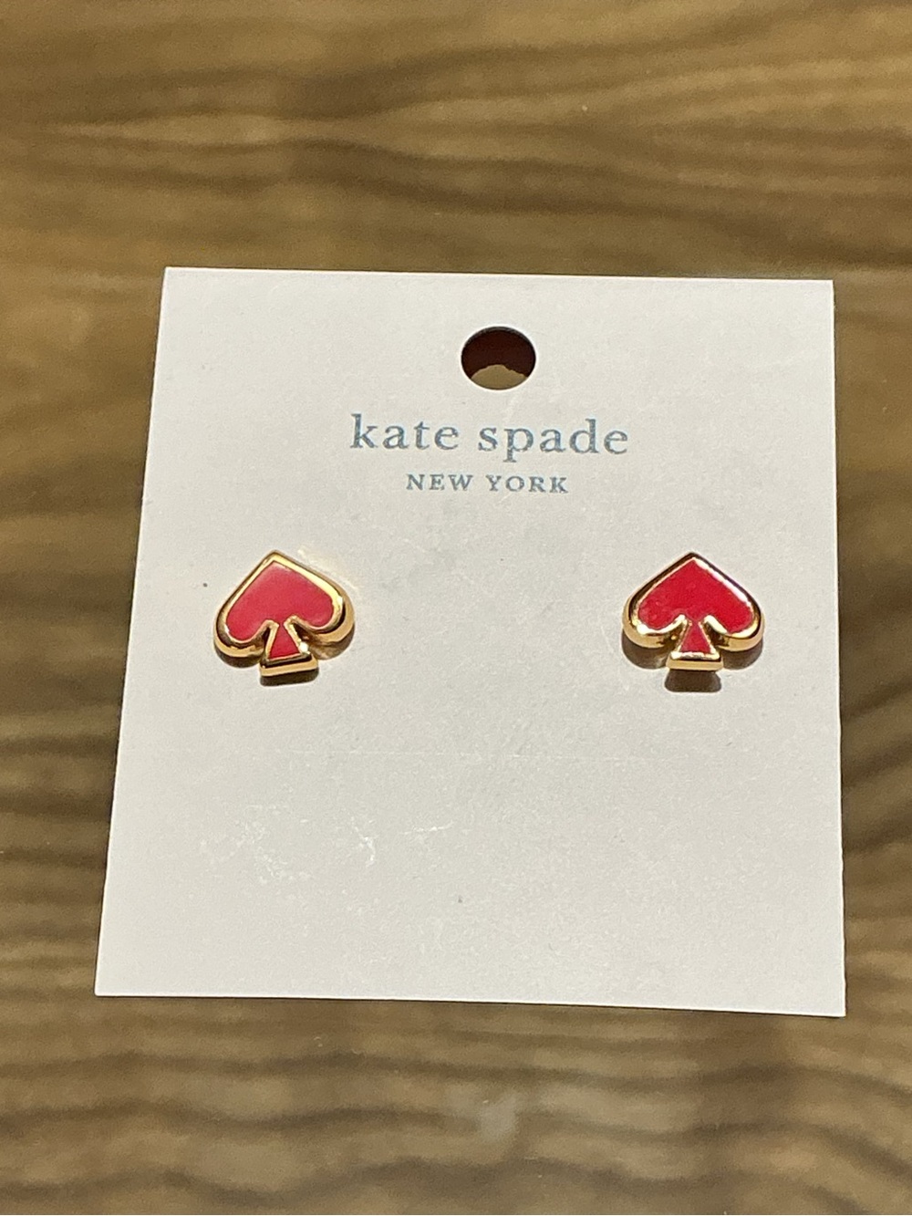 kate spade red spade stud earrings - kids